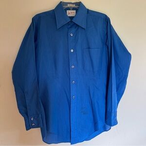 VTG John Weitz Designs Blue Button-Up Shirt 70’s M